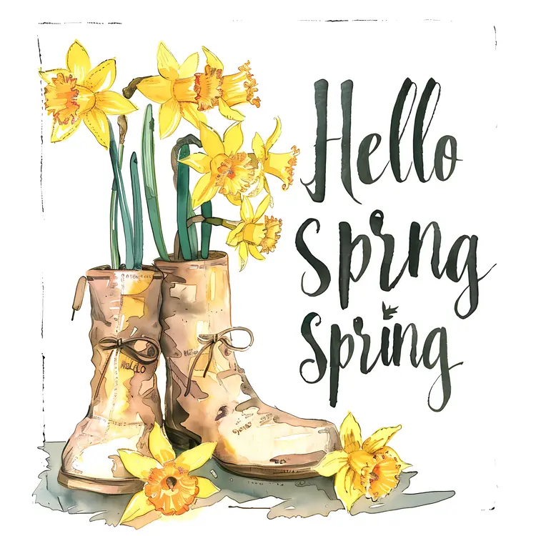 Yellow Daffodils in Spring