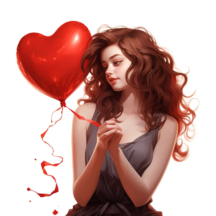 Person Holding a Heart Balloon