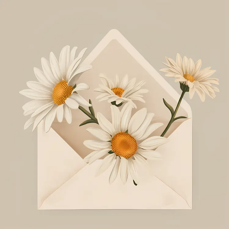 Charming Daisies in Envelope