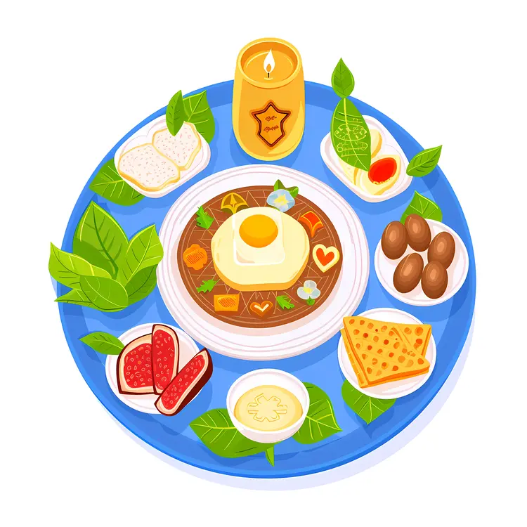 Colorful Food Platter with Various Dishes
