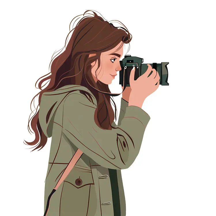 Girl with Camera Illustration