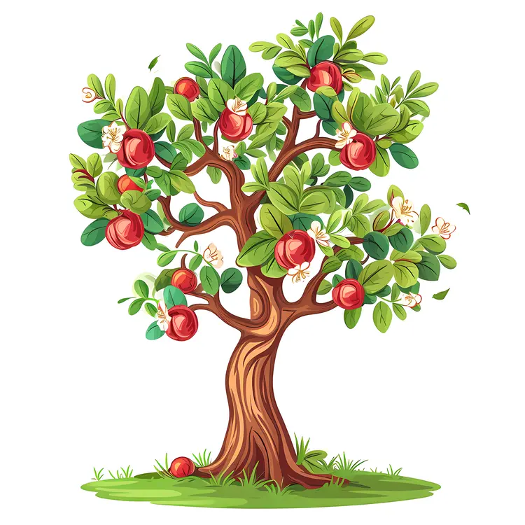Apple Tree with Red Apples