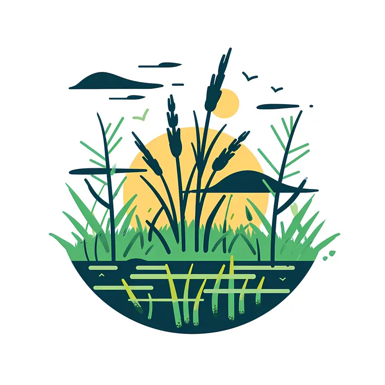 Sunset Over a Marsh
