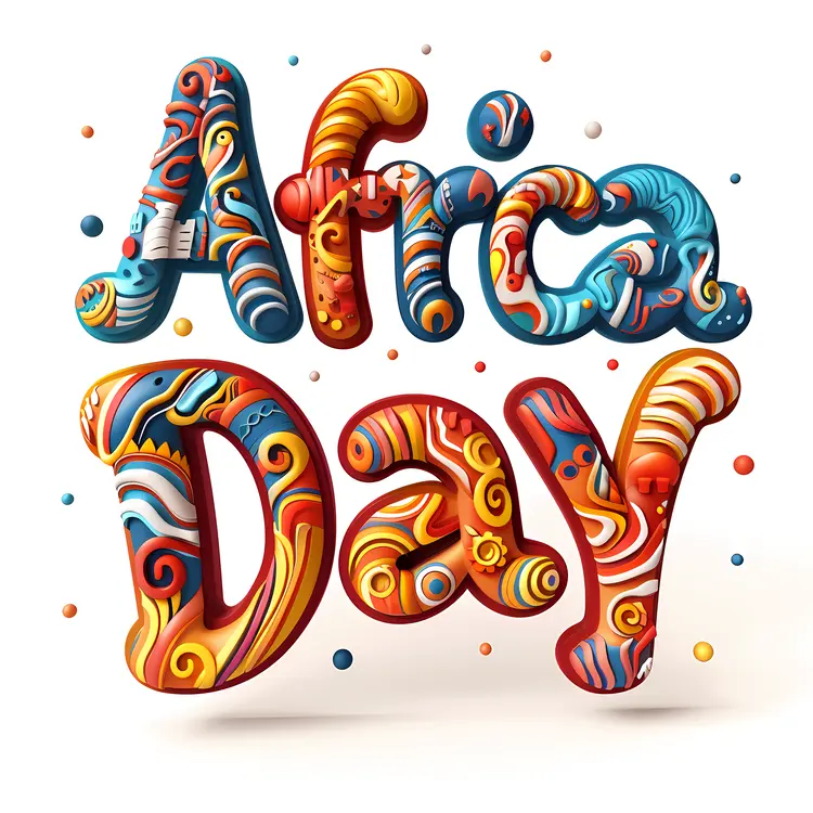 Colorful Africa Day Celebration Text