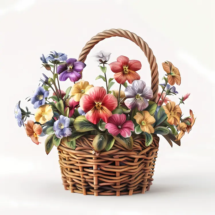 Delightful Basket of Mixed Pansies