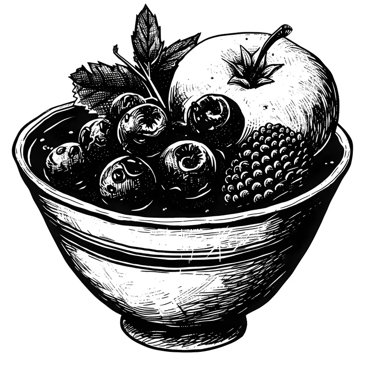 Fruit Bowl with Apple and Berries