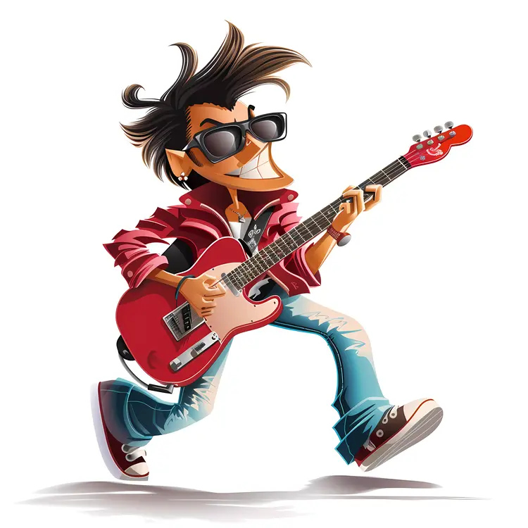 Cool Guitarist Cartoon