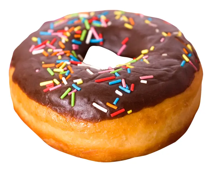 Chocolate Donut with Colorful Sprinkles