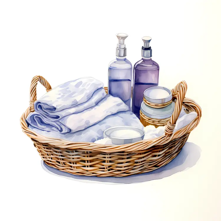 Bath Essentials in Wicker Basket