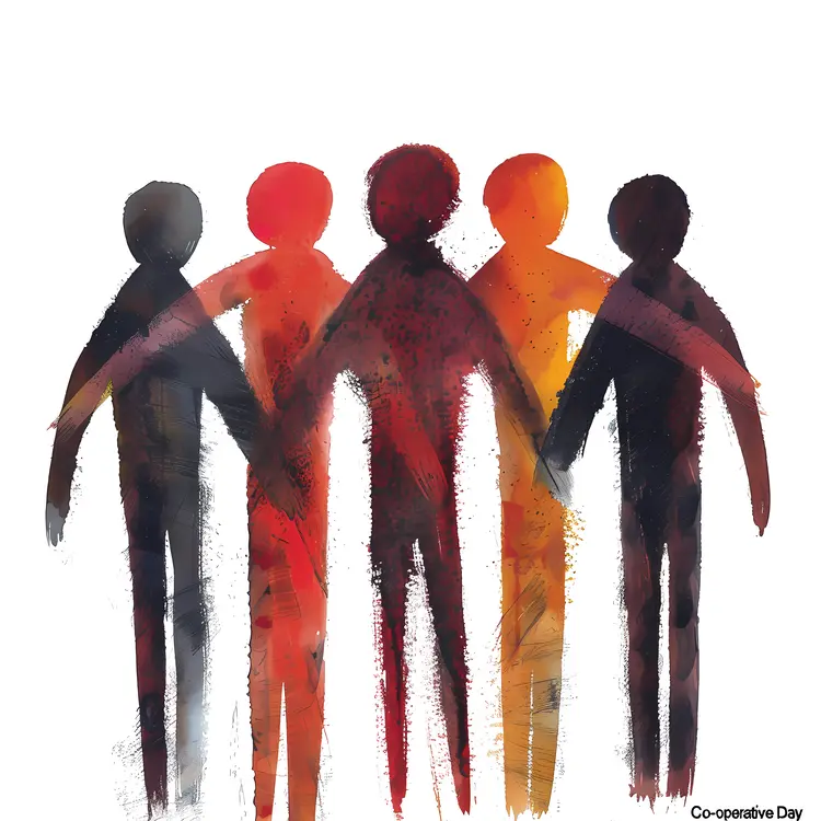 Abstract People Holding Hands