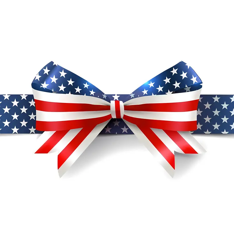 Patriotic Bow with Stars and Stripes