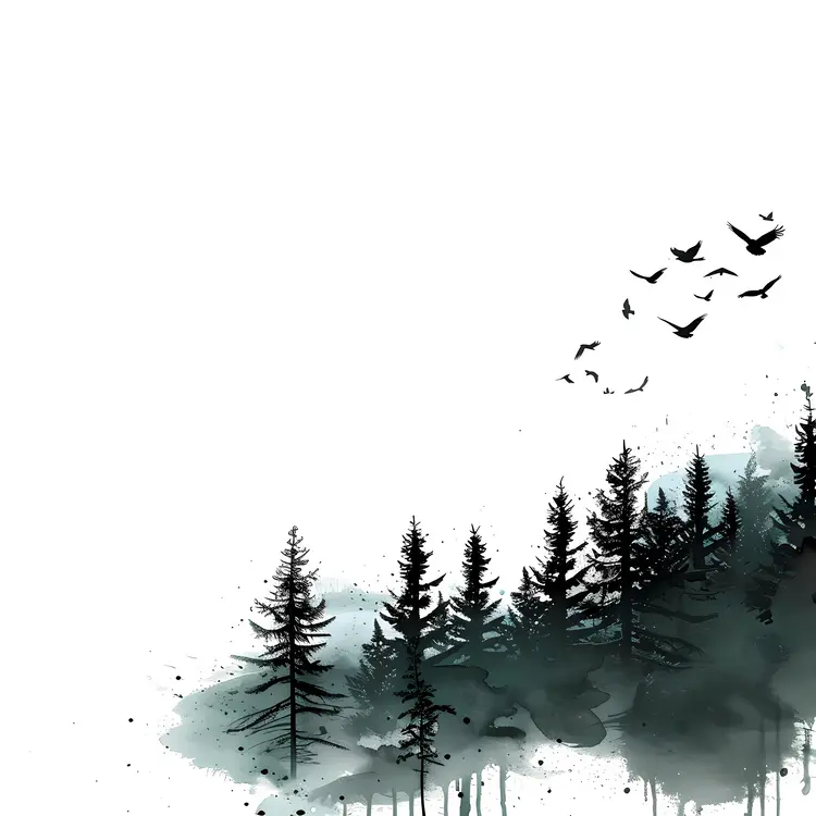 Serene Forest with Birds