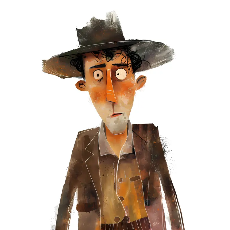 Cartoon Man with Hat