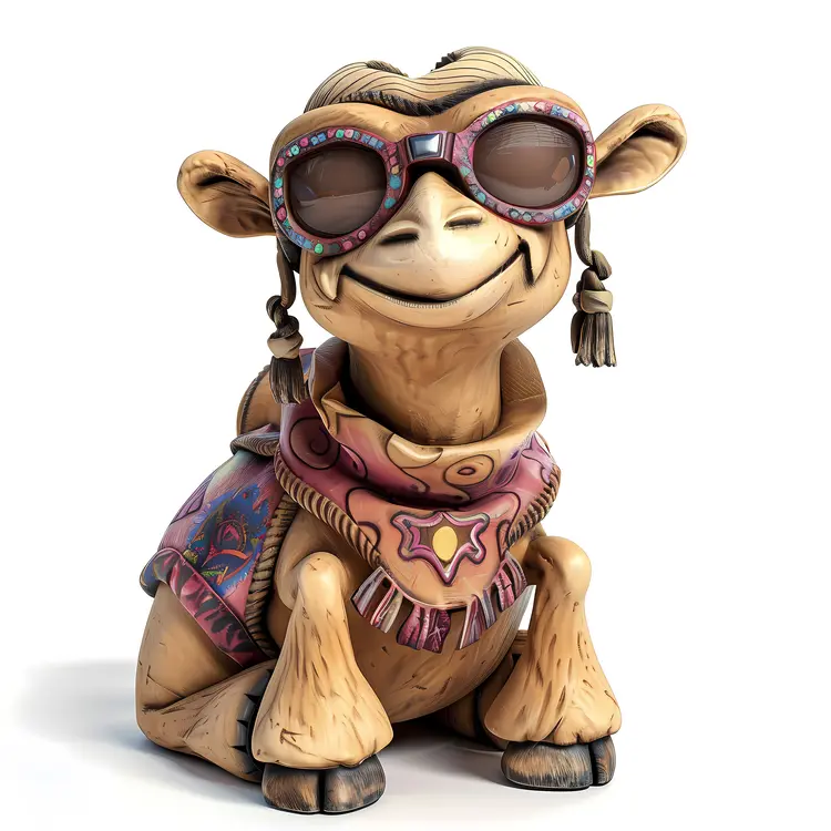 Cool Cartoon Camel with Sunglasses