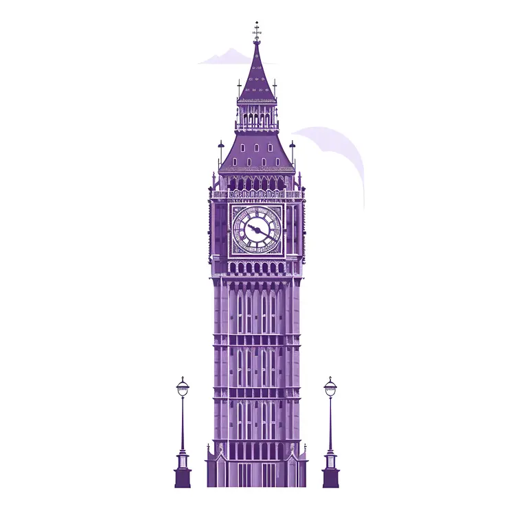 Purple Big Ben Art