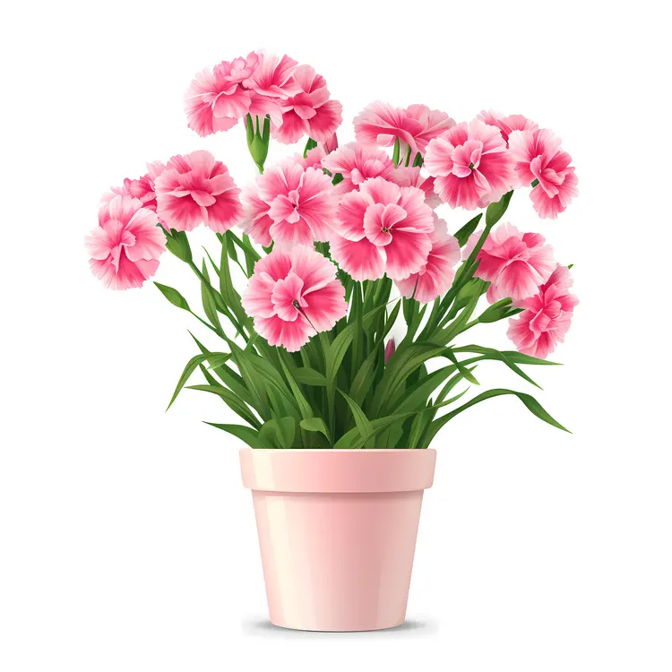 Pink Flowers in a Pot