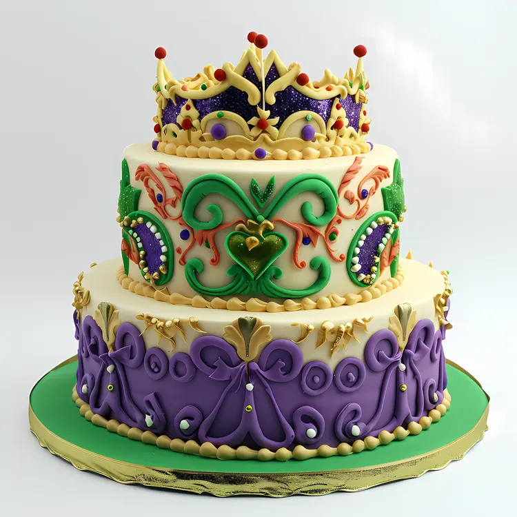 Decorative Cake with Crown Topper