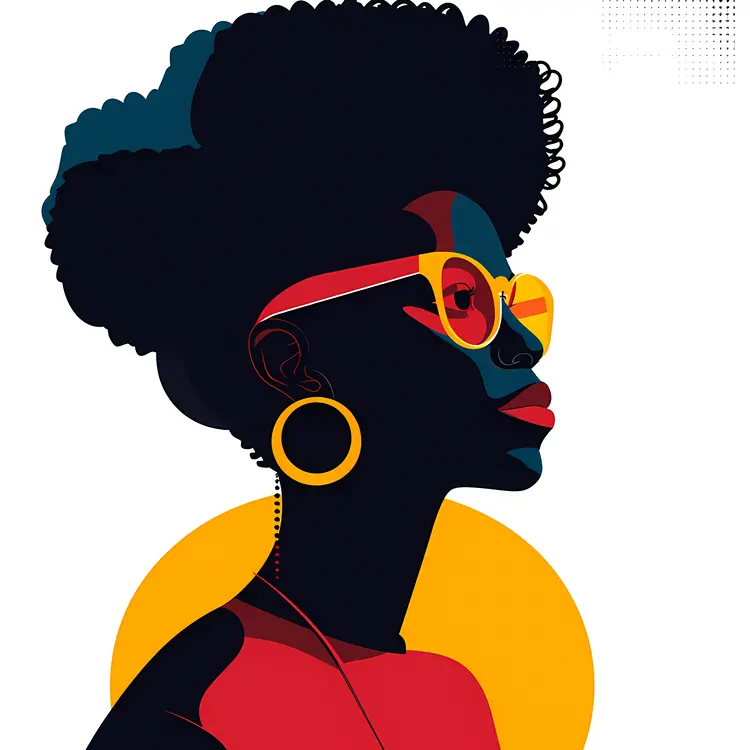 Colorful Portrait of a Woman with Glasses