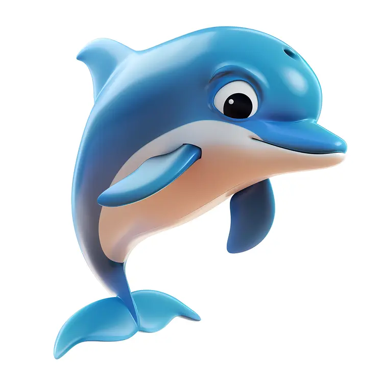 Cute Blue Dolphin Cartoon
