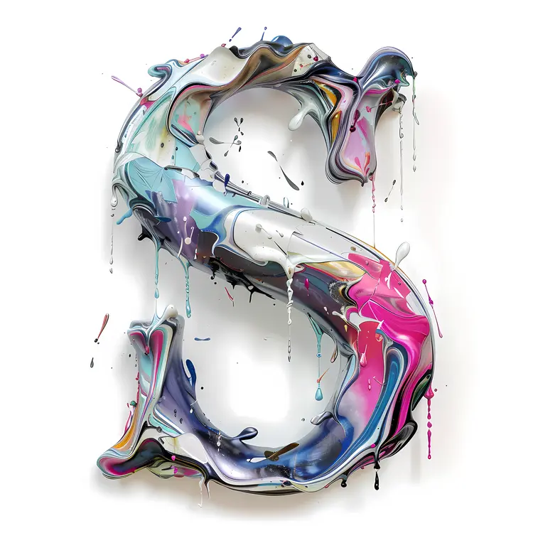 Colorful Dripping Letter S