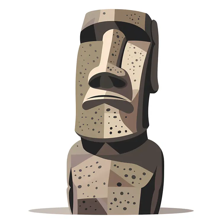 Speckled Moai Statue Illustration