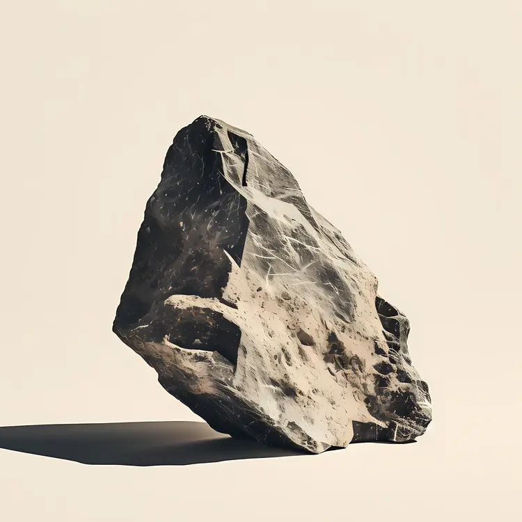 Large Rock on Plain Background