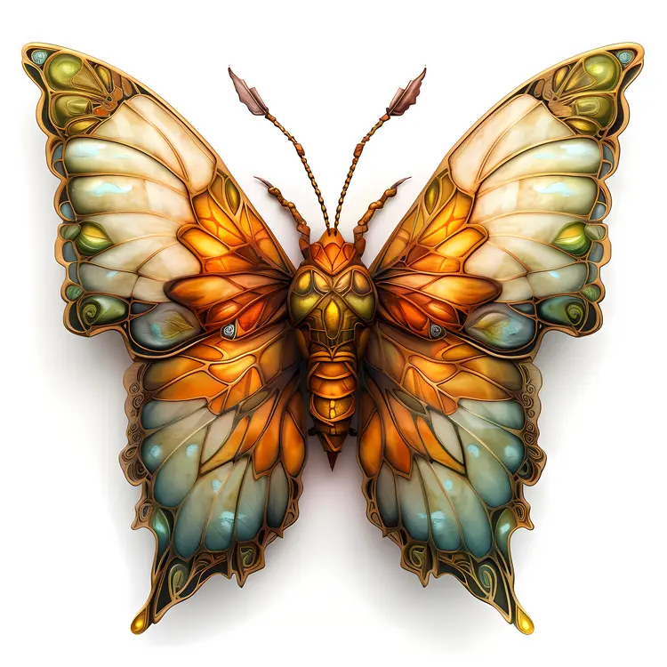 Golden Artistic Butterfly Design