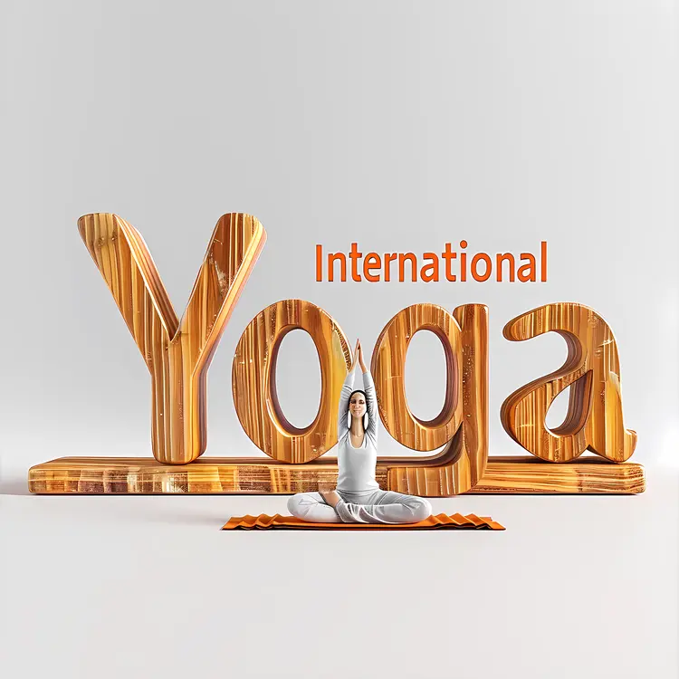 International Yoga Day Wooden Sign