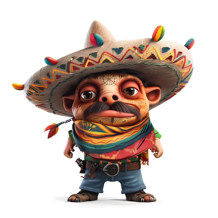 Small Character with Sombrero and Bandana