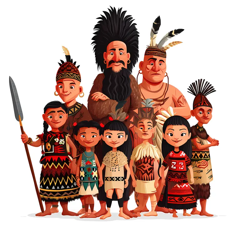 Group of People in Tribal Attire
