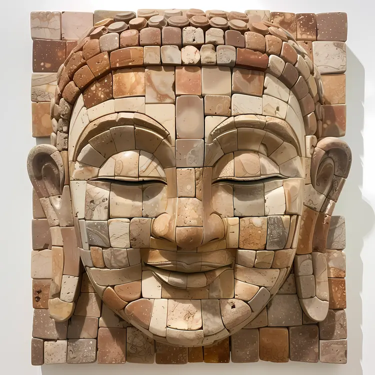 Buddha Face Mosaic Art