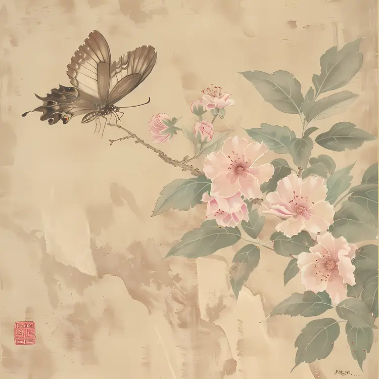 Black Butterfly on Branch