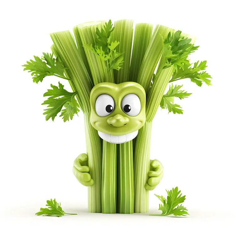 Happy Celery Cartoon Illustration