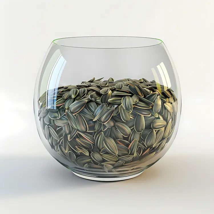 Glass Bowl of Sunflower Seeds