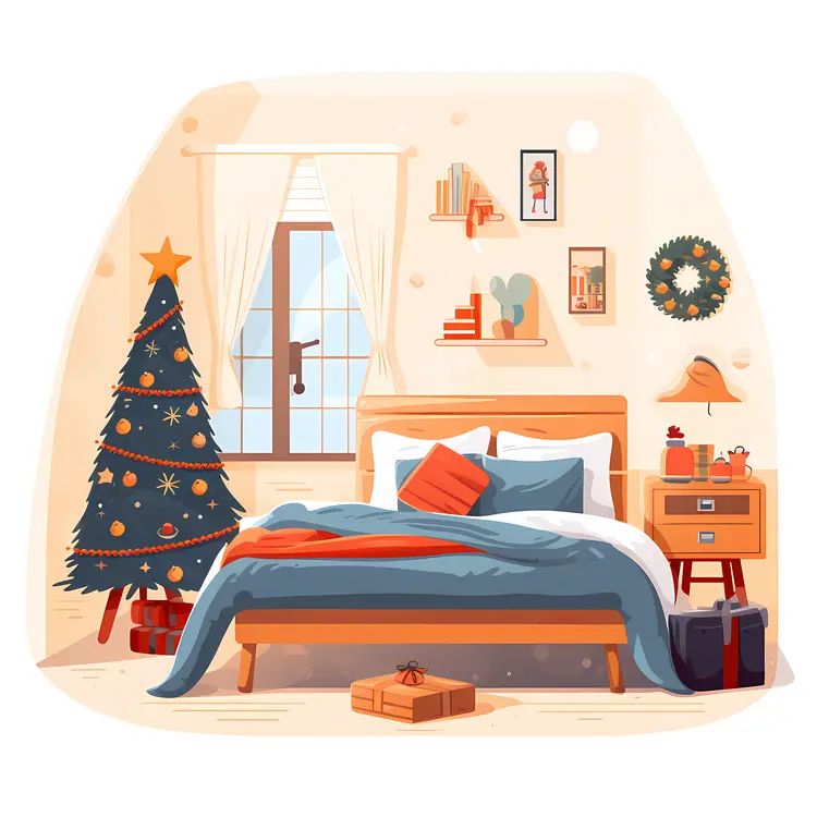 Christmas Decorated Bedroom