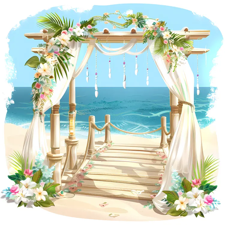 Floral Beach Wedding Arch