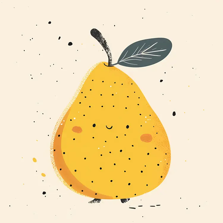 Cute Pear with Leaf