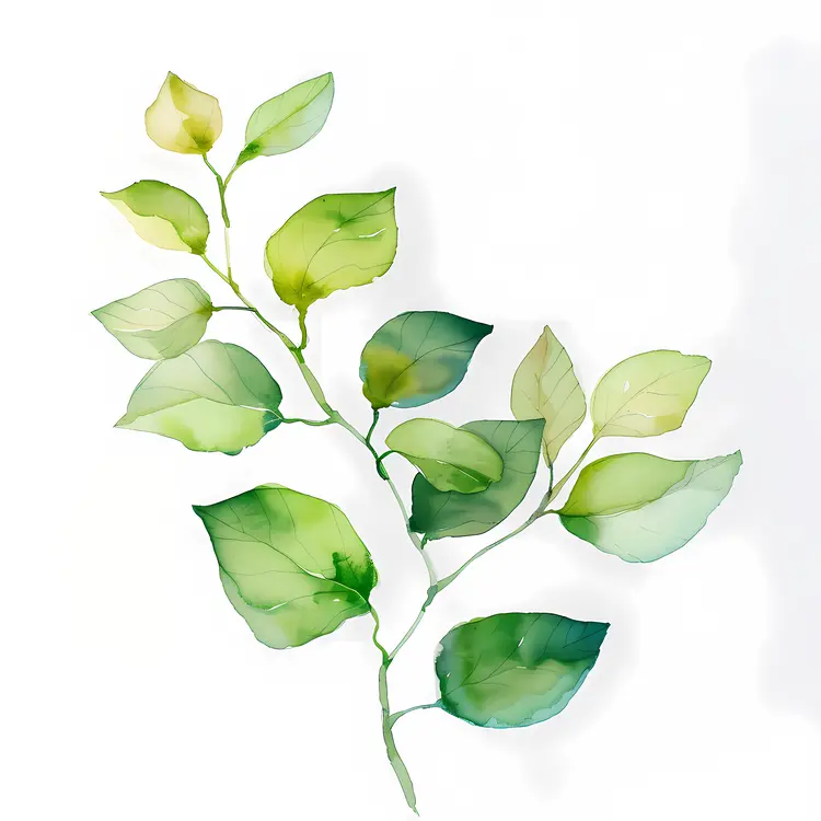Green Leaves on a Branch