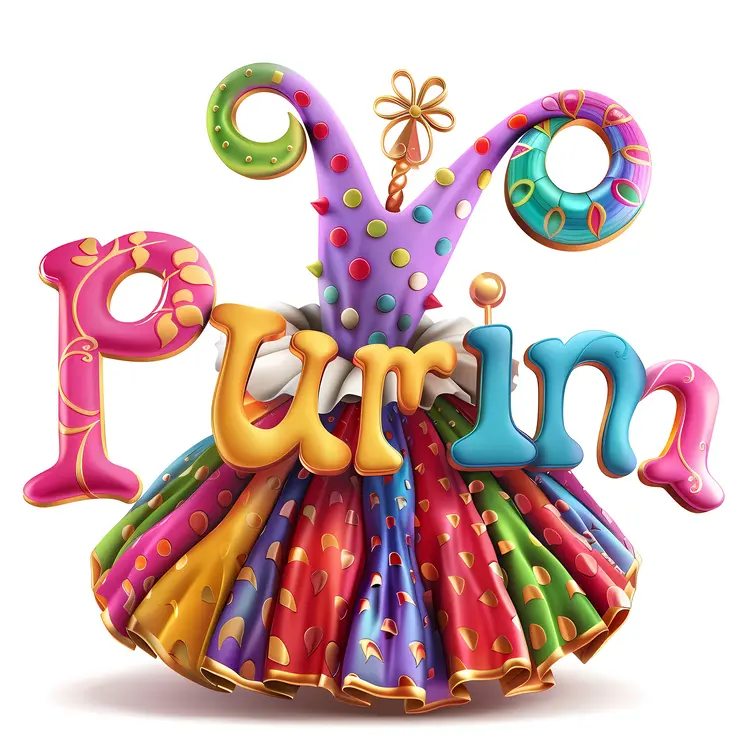 Vibrant Purim Clown Illustration