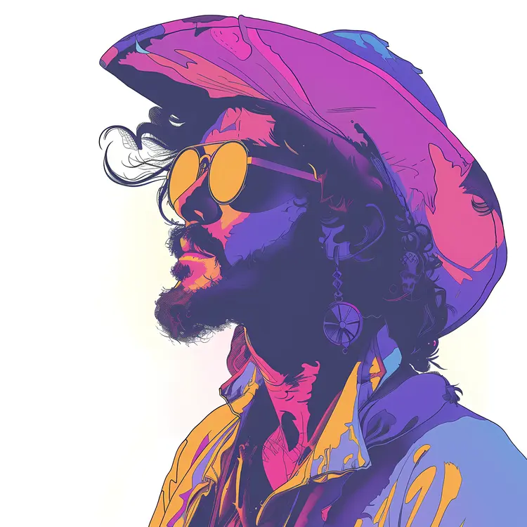 Man with Sunglasses in Vibrant Colors