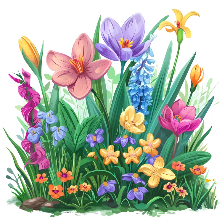 Colorful Spring Flowers in Bloom