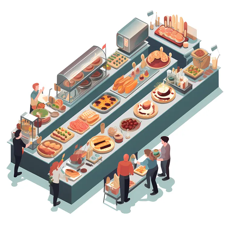 People at Buffet Counter