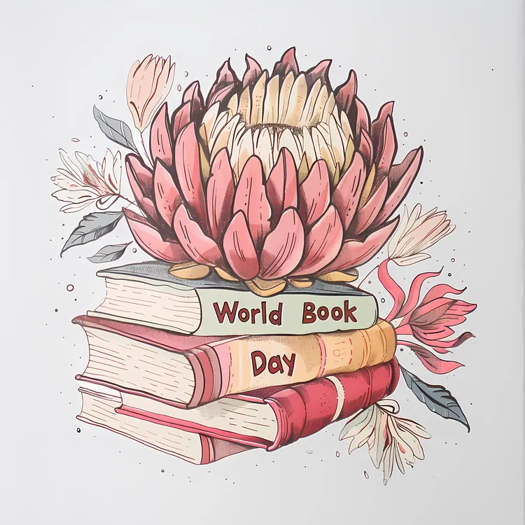 World Book Day with Books and Flowers
