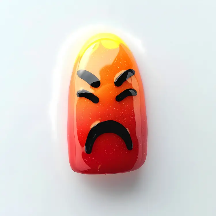 Angry Face Nail Art