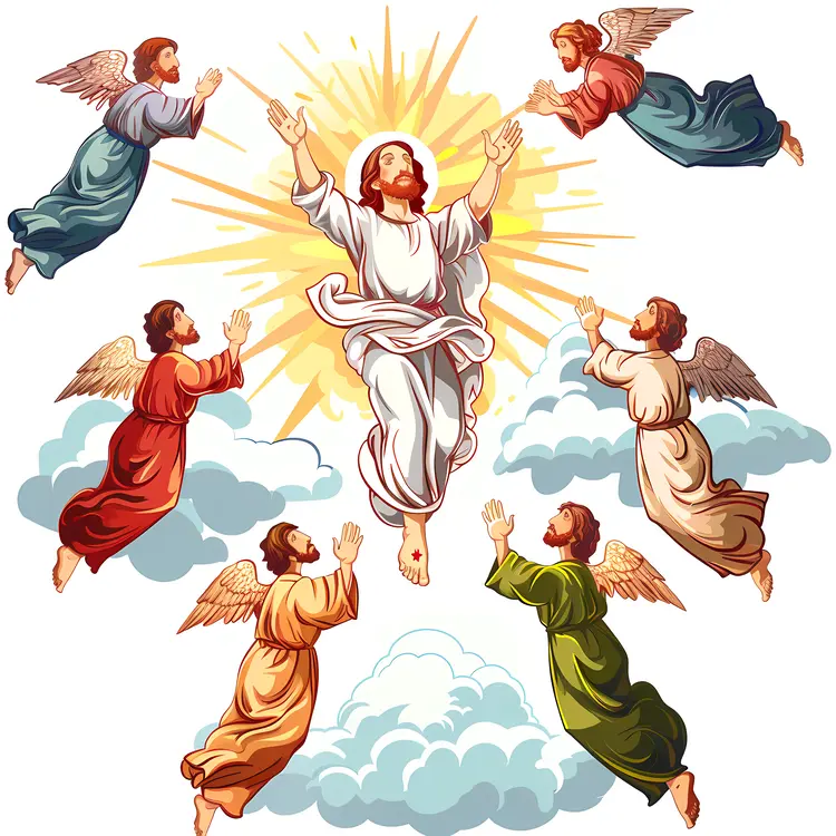 Jesus Ascension with Angels