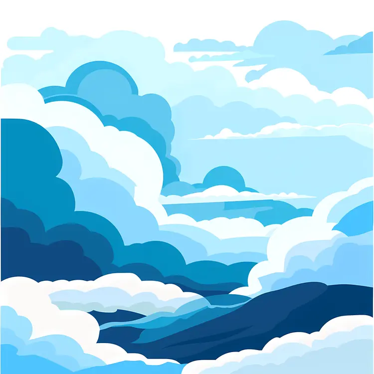 Serene Blue Sky with Fluffy Clouds