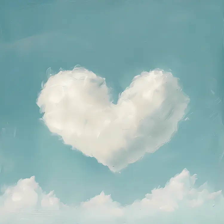 Heart-Shaped Cloud in Blue Sky