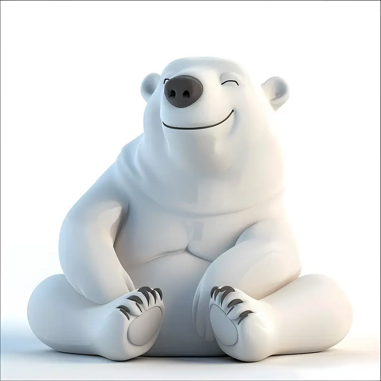 Smiling Polar Bear Sitting