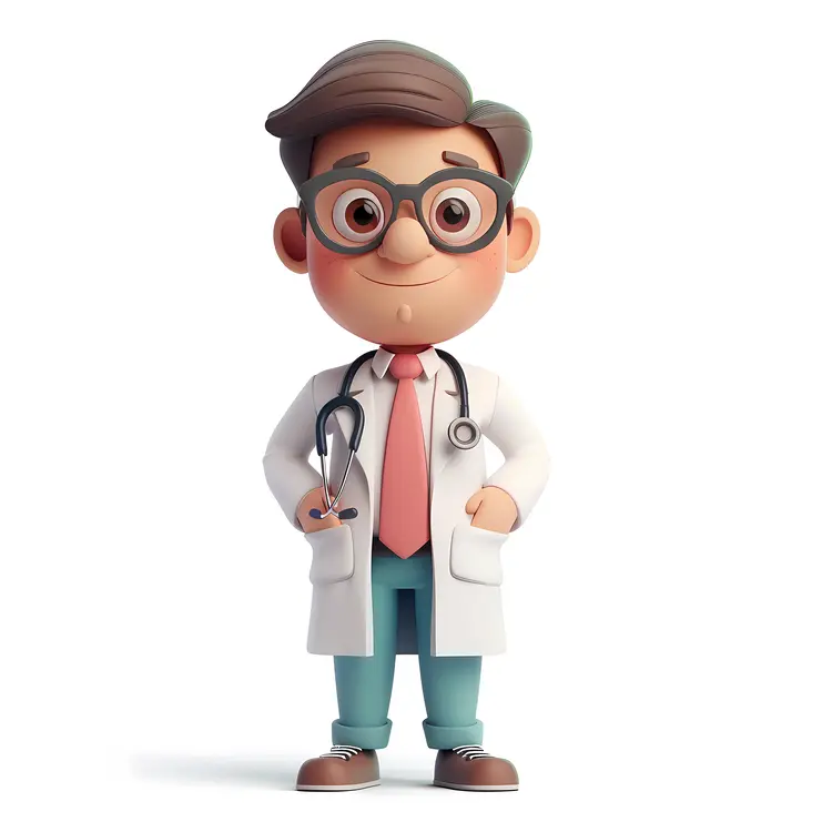 Cute Cartoon Doctor with Stethoscope
