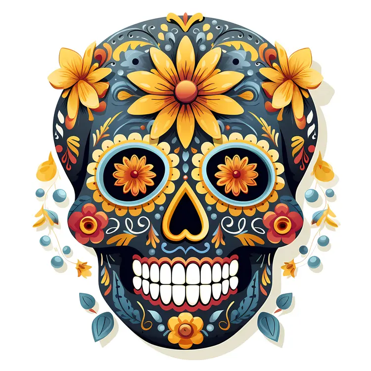 Colorful Decorative Skull for Day of the Dead